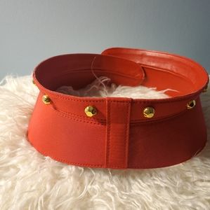 VTG Red Oscar de la Renta Waist Corset Belt